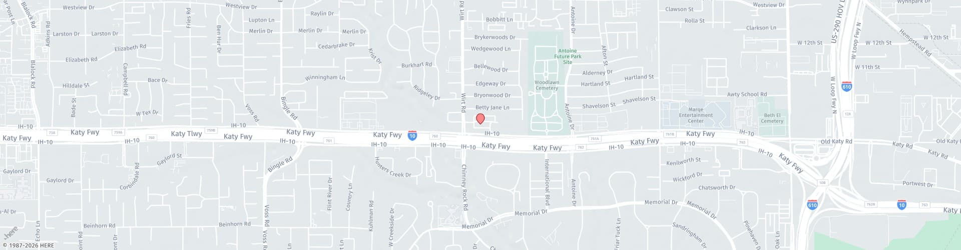 Location Map: 1014 Wirt Road Houston, TX 77055